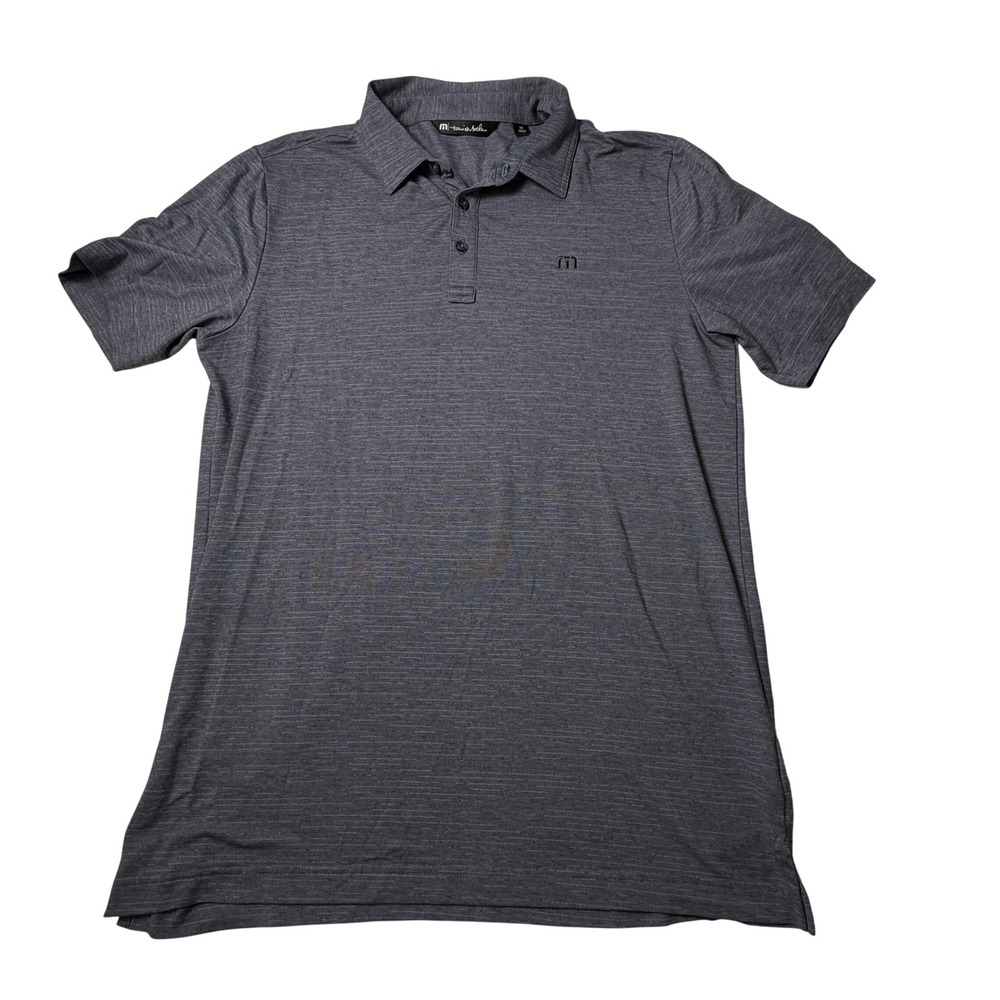 TravisMathew Polo Shirt Mens Medium Grey Excellent Heathered Golf Top